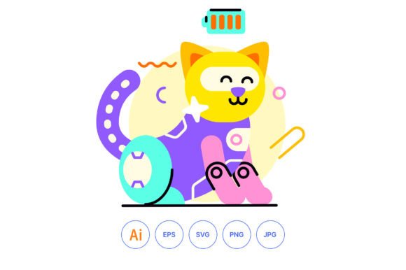 AI Cat Robot Illustration Review for Embroidery Projects