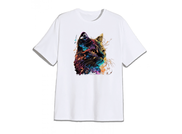 Cat Art Color Magic PNG for Embroidery
