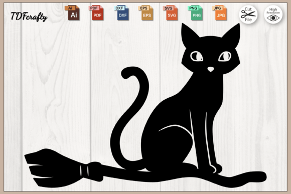 Cat on Broom Silhouette Review