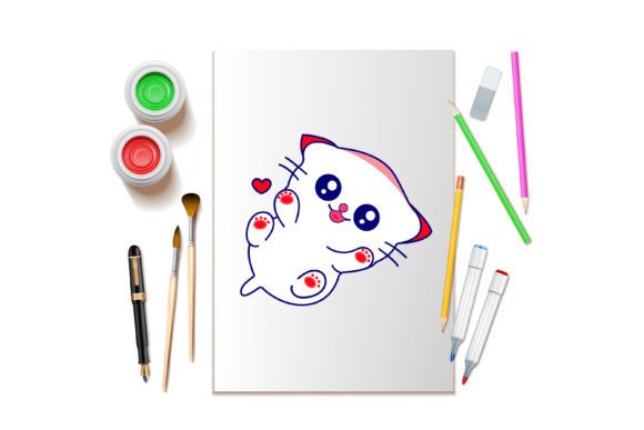 Cute Baby Cat Love Illustration Review