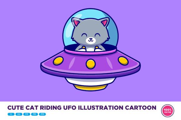 Cute Cat Riding UFO Embroidery Design Review