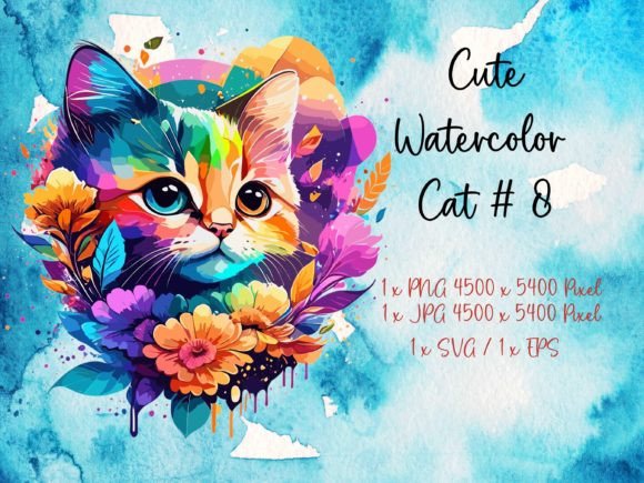 Cute Watercolor Cat 8 Embroidery Design Review