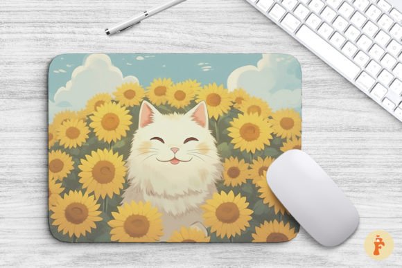 Mouse Pad Anime Cat in Sunflower Field Review