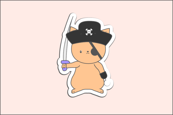 Pirates Cat Sticker Icon Review for Embroidery Projects