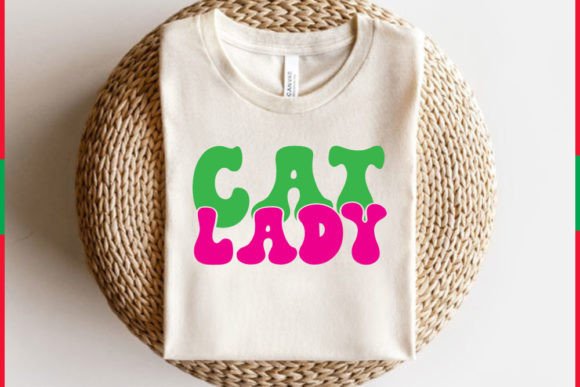 Retro Cat T-shirt Design for Embroidery Projects