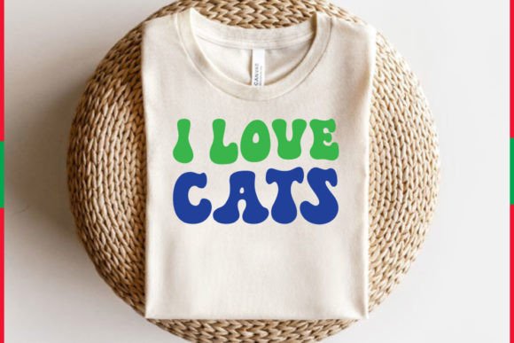 Retro Cat T-Shirt Design I Love C