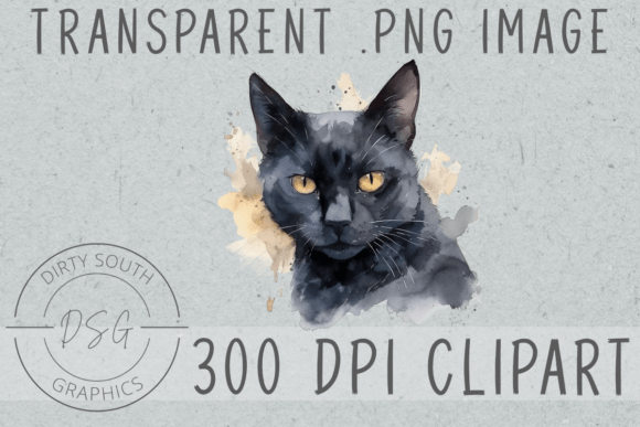 Watercolor Black Cat Clip Art Review