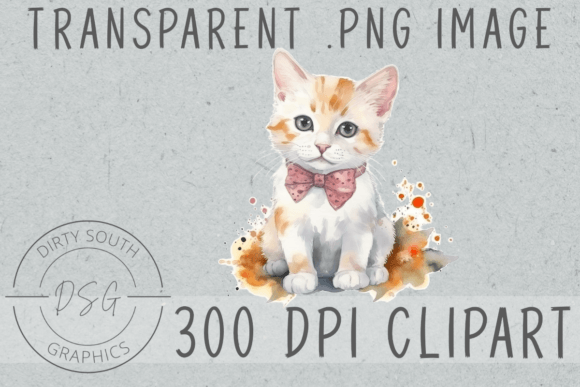 Watercolor Kitten Clip Art Review for Embroidery Projects